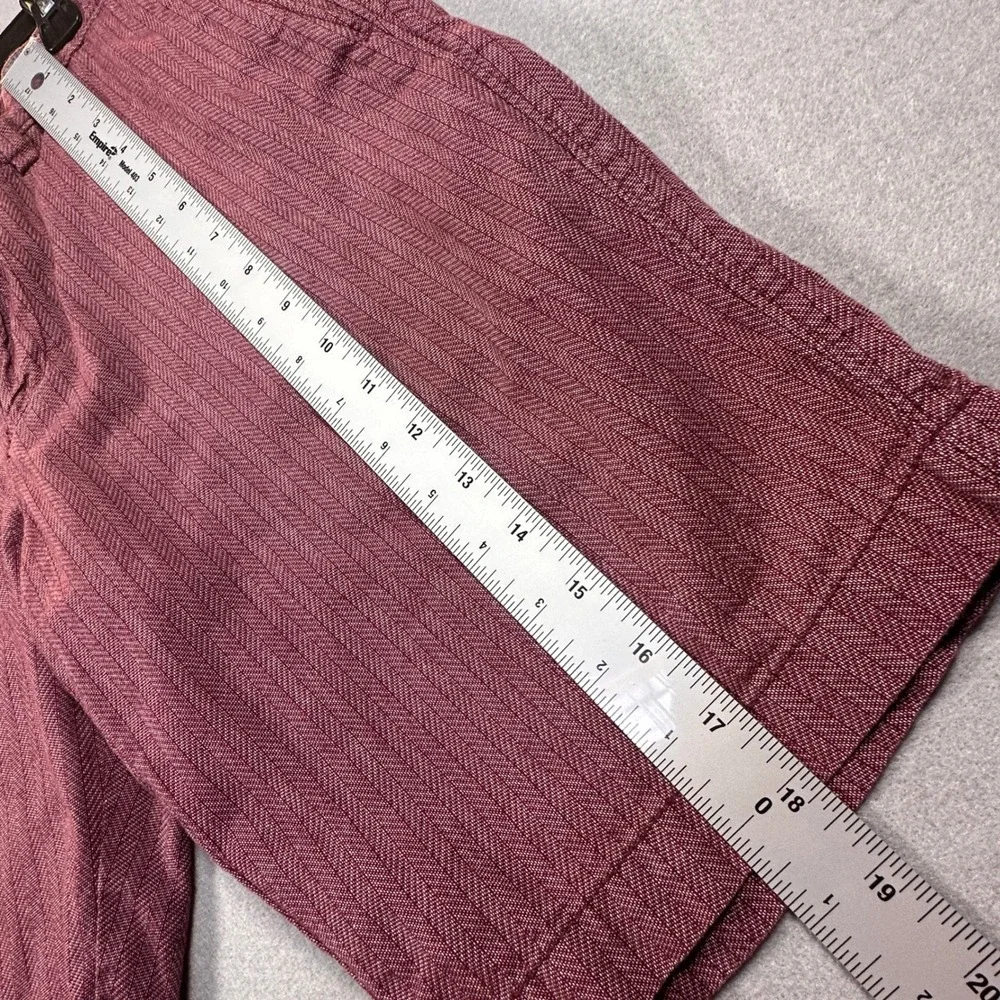 Banana Republic Mens 30 Burgundy Herringbone Shorts Red Casual Cotton